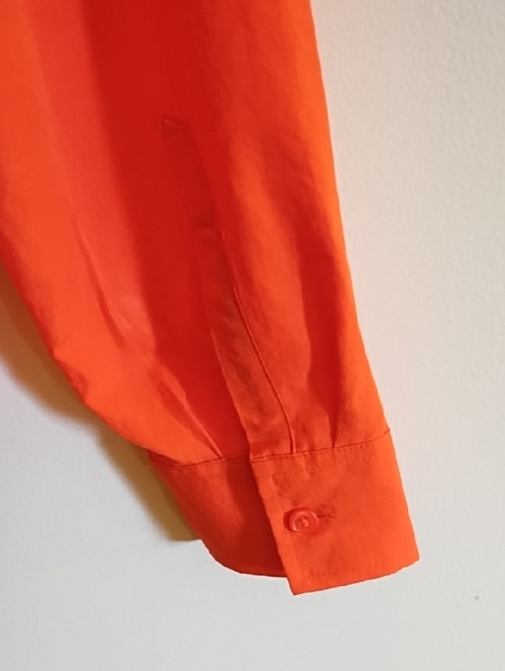 Bright Orange Button-Up Shirt, Soft Material - Picture 7 of 9